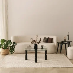 Salontafel Kei Glas/Antraciet 80cm