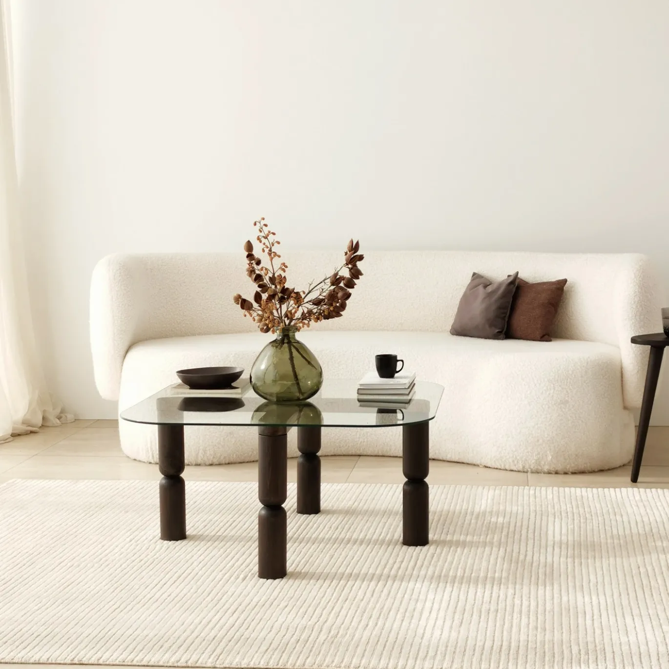 Salontafel Kei Glas/Antraciet 80cm