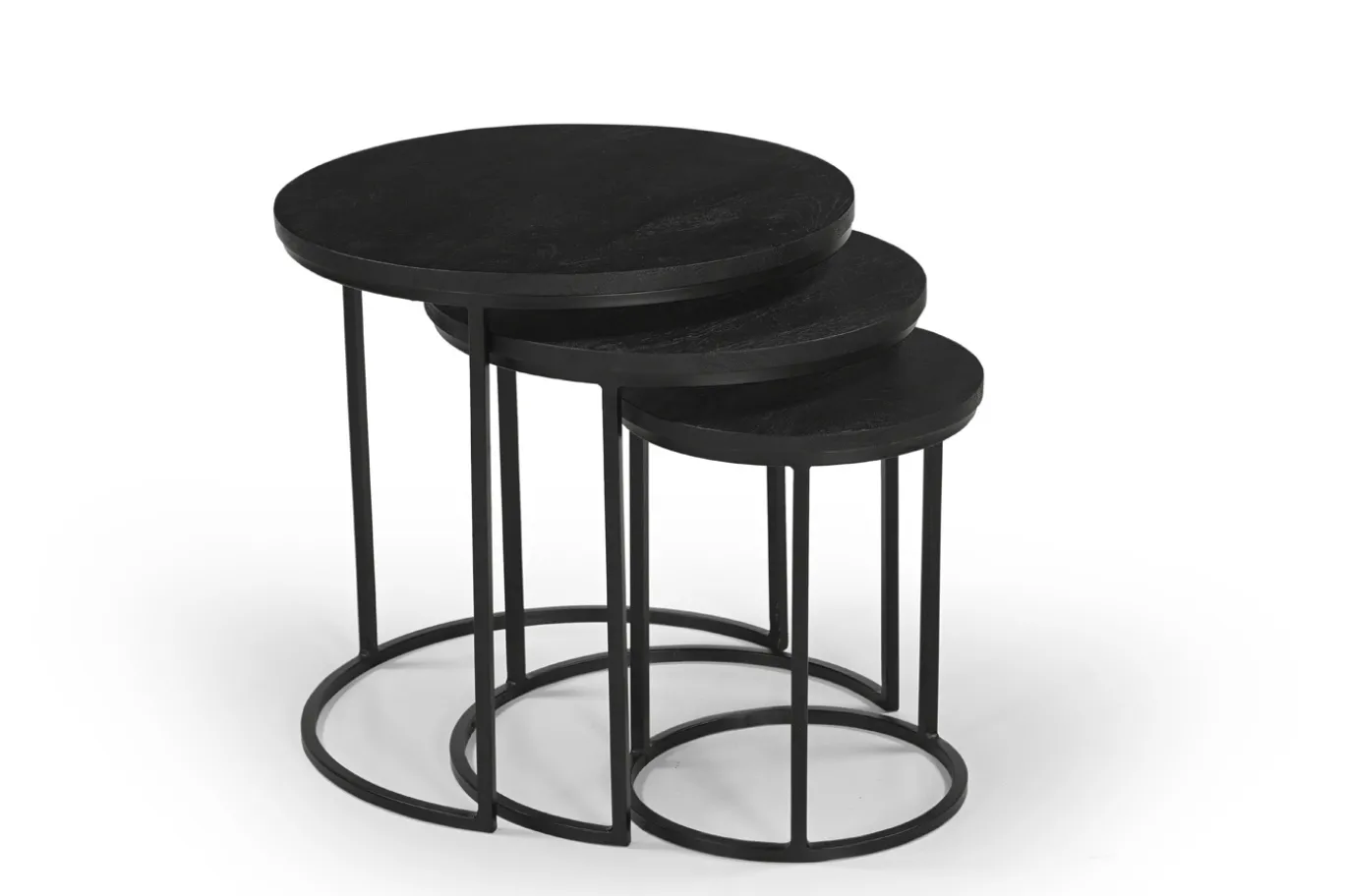 Salontafel Kila Zwart Rond Set Van 3 - Giga Meubel