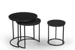 Salontafel Kila Zwart Rond Set Van 3 - Giga Meubel