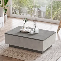 Salontafel Laval Massief Melamine Zilver Antraciet