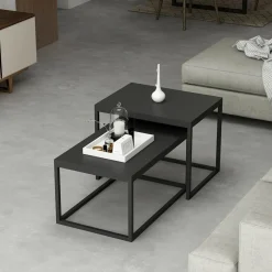 Salontafel Leka Zwart Set van 2