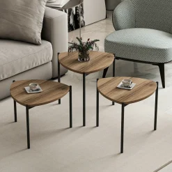 Salontafel Lenny Walnoot Set van 3