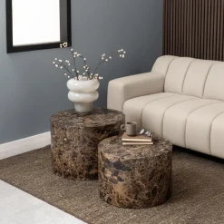 Salontafel Lima Bruin Ø58x40cm MDF - Giga Living