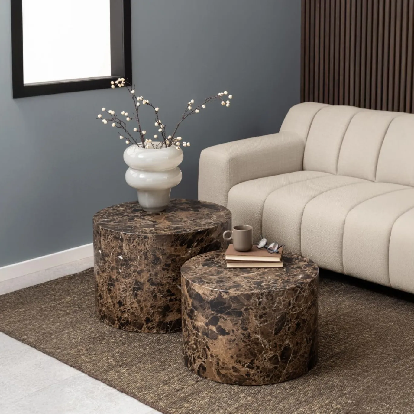 Salontafel Lima Bruin Ø58x40cm MDF - Giga Living