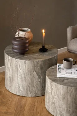 Salontafel Lima Grijs Ø58x40cm MDF - Giga Living