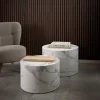 Salontafel Lima Wit Ø58x40cm MDF - Giga Living