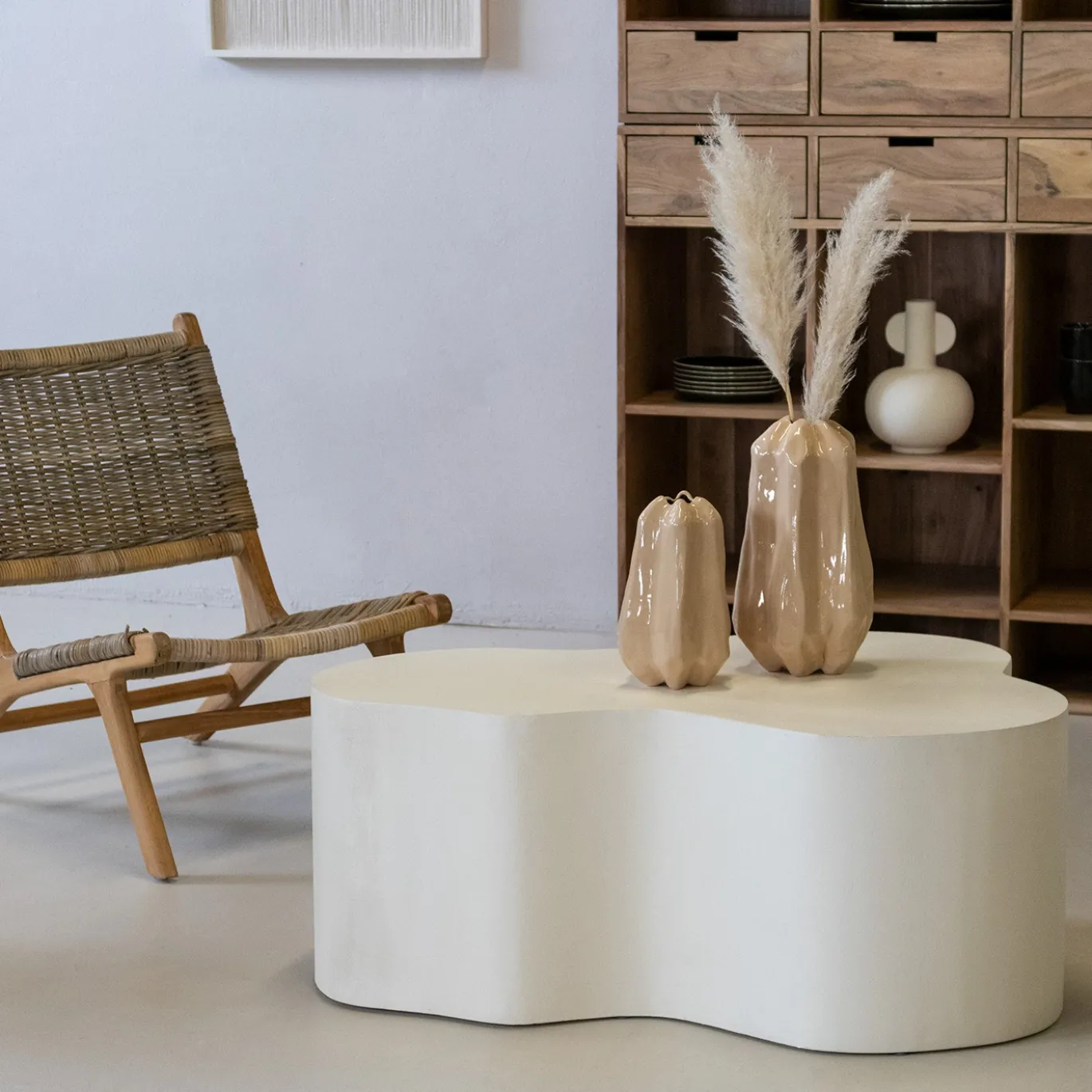 Salontafel Lina Organisch Wit 100cm - Giga Meubel