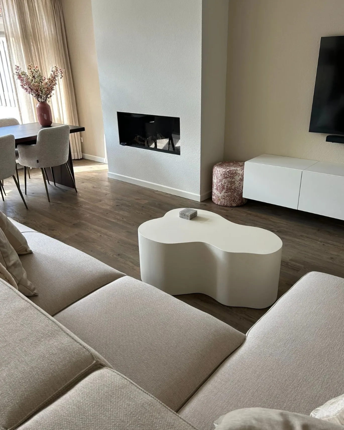Salontafel Lina Organisch Wit 100cm - Giga Meubel