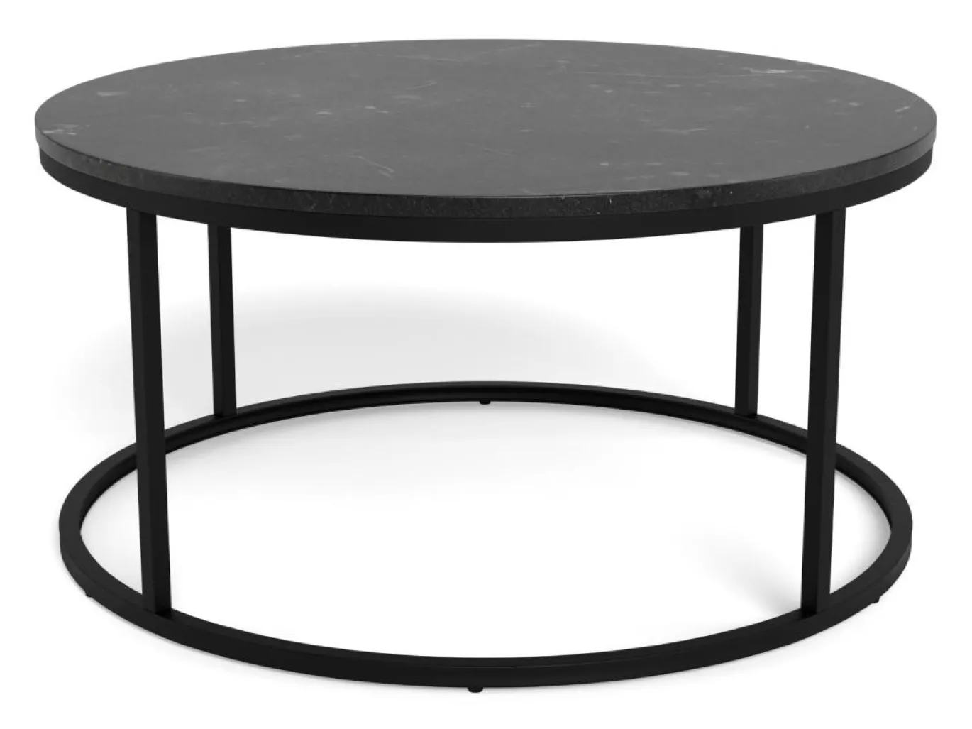 Salontafel Lior Marmer Zwart Ø80cm - Giga Living