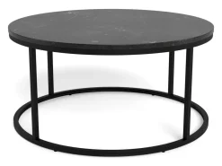 Salontafel Lior Marmer Zwart Ø80cm - Giga Living
