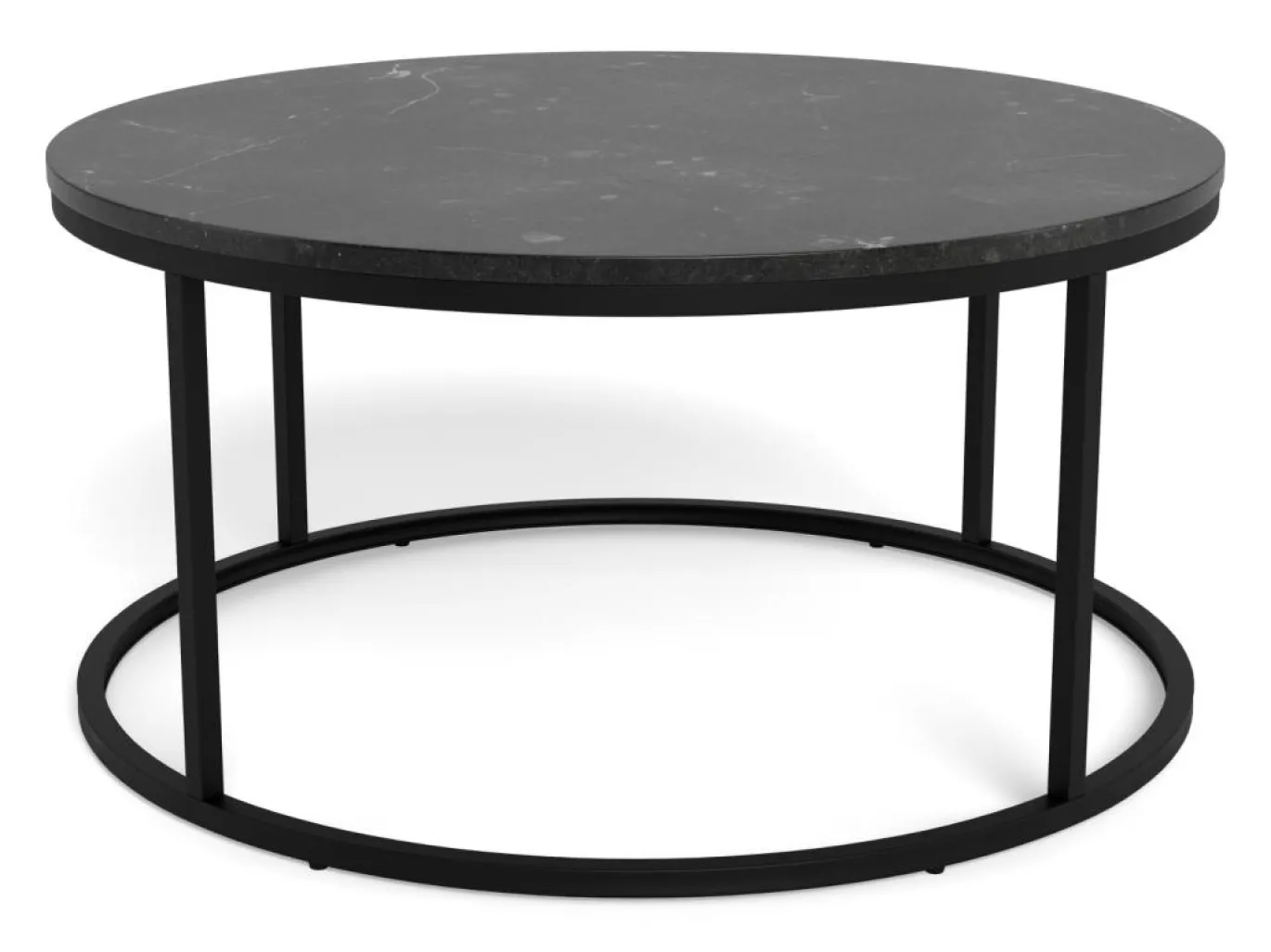 Salontafel Lior Marmer Zwart Ø80cm - Giga Living
