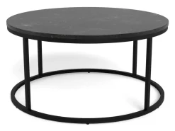 Salontafel Lior Marmer Zwart Ø80cm - Giga Living