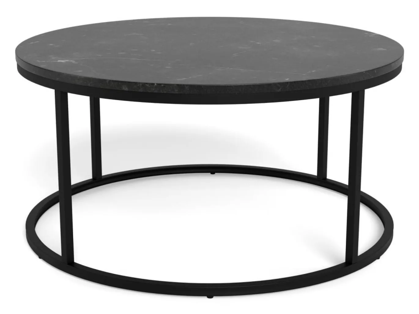 Salontafel Lior Marmer Zwart Ø80cm - Giga Living
