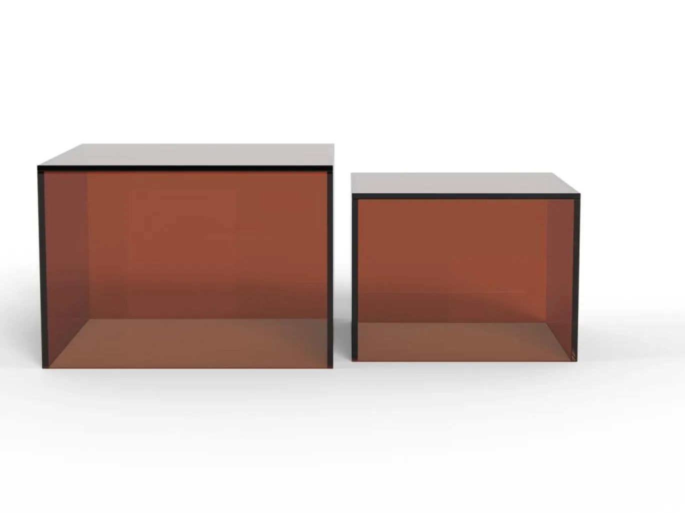 Salontafel Livo Glas Bruin Set van 2 50cm - Giga Living
