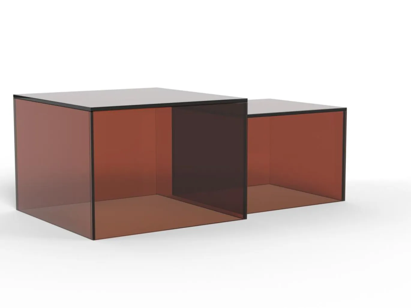 Salontafel Livo Glas Bruin Set van 2 50cm - Giga Living