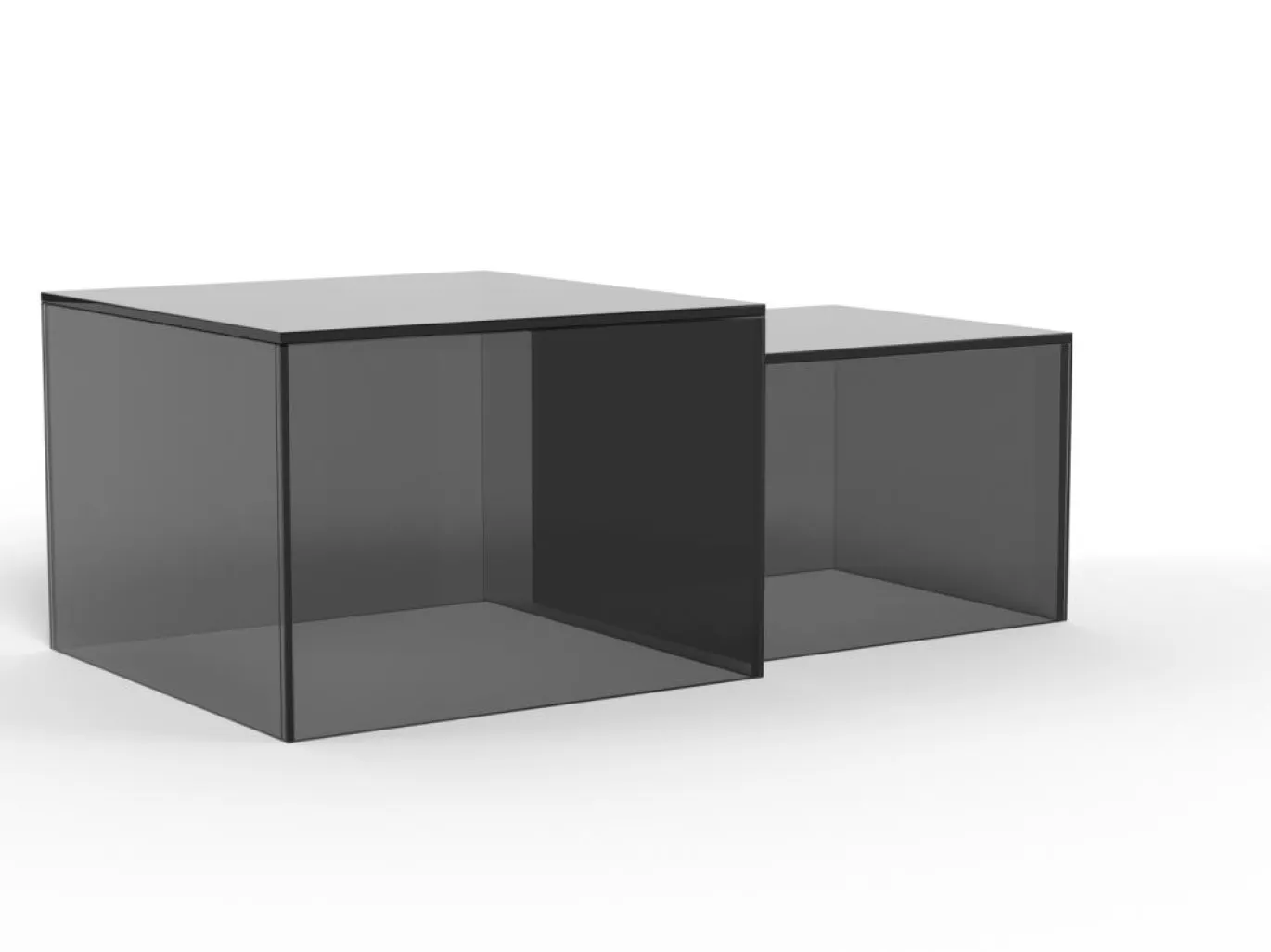 Salontafel Livo Glas Smoke Set van 2 50cm - Giga Living