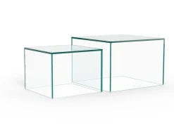 Salontafel Livo Glas Transparant Set van 2 50cm - Giga Living