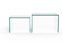 Salontafel Livo Glas Transparant Set van 2 50cm - Giga Living