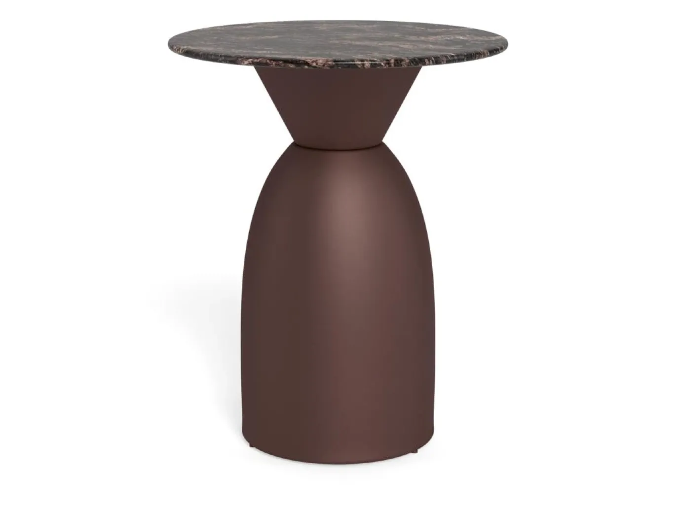 Salontafel Livor Marmer Bruin Brons Ø40cm - Giga Living
