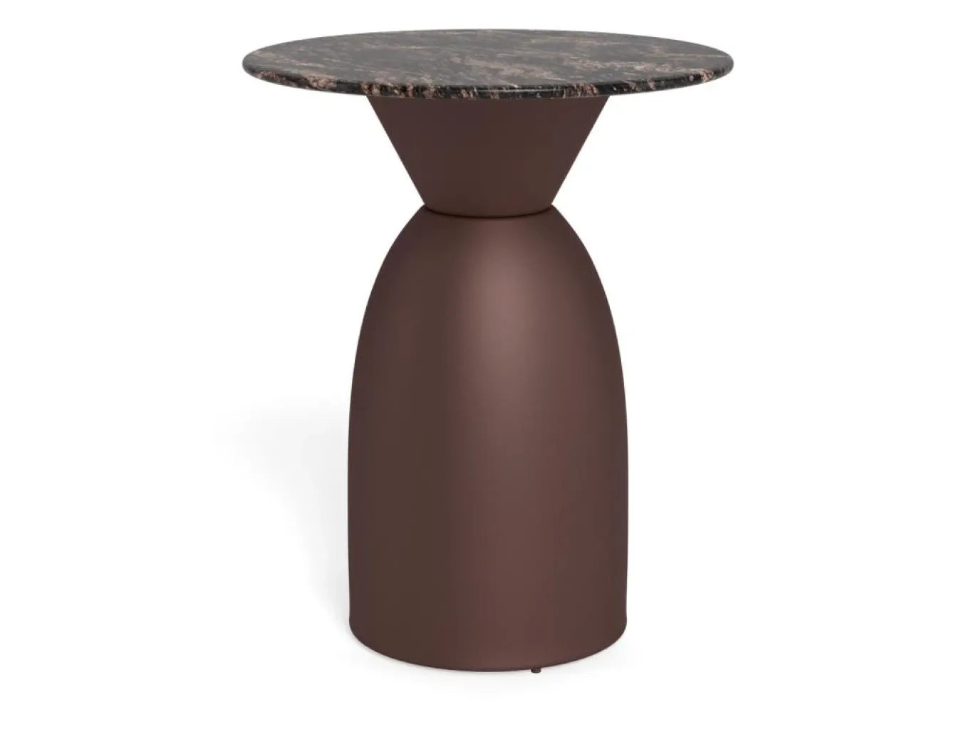 Salontafel Livor Marmer Bruin Brons Ø40cm - Giga Living