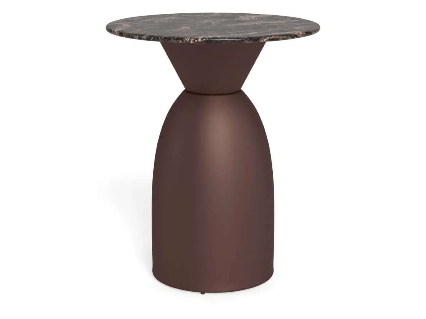 Salontafel Livor Marmer Bruin Brons Ø40cm - Giga Living