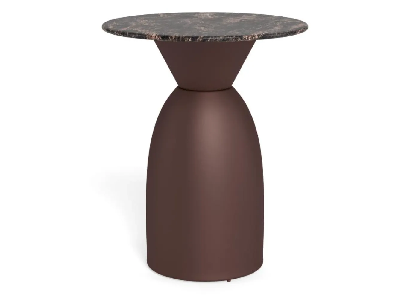 Salontafel Livor Marmer Bruin Brons Ø40cm - Giga Living