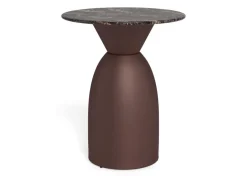 Salontafel Livor Marmer Bruin Brons Ø40cm - Giga Living
