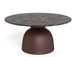 Salontafel Livor Marmer Bruin Brons Ø80cm - Giga Living