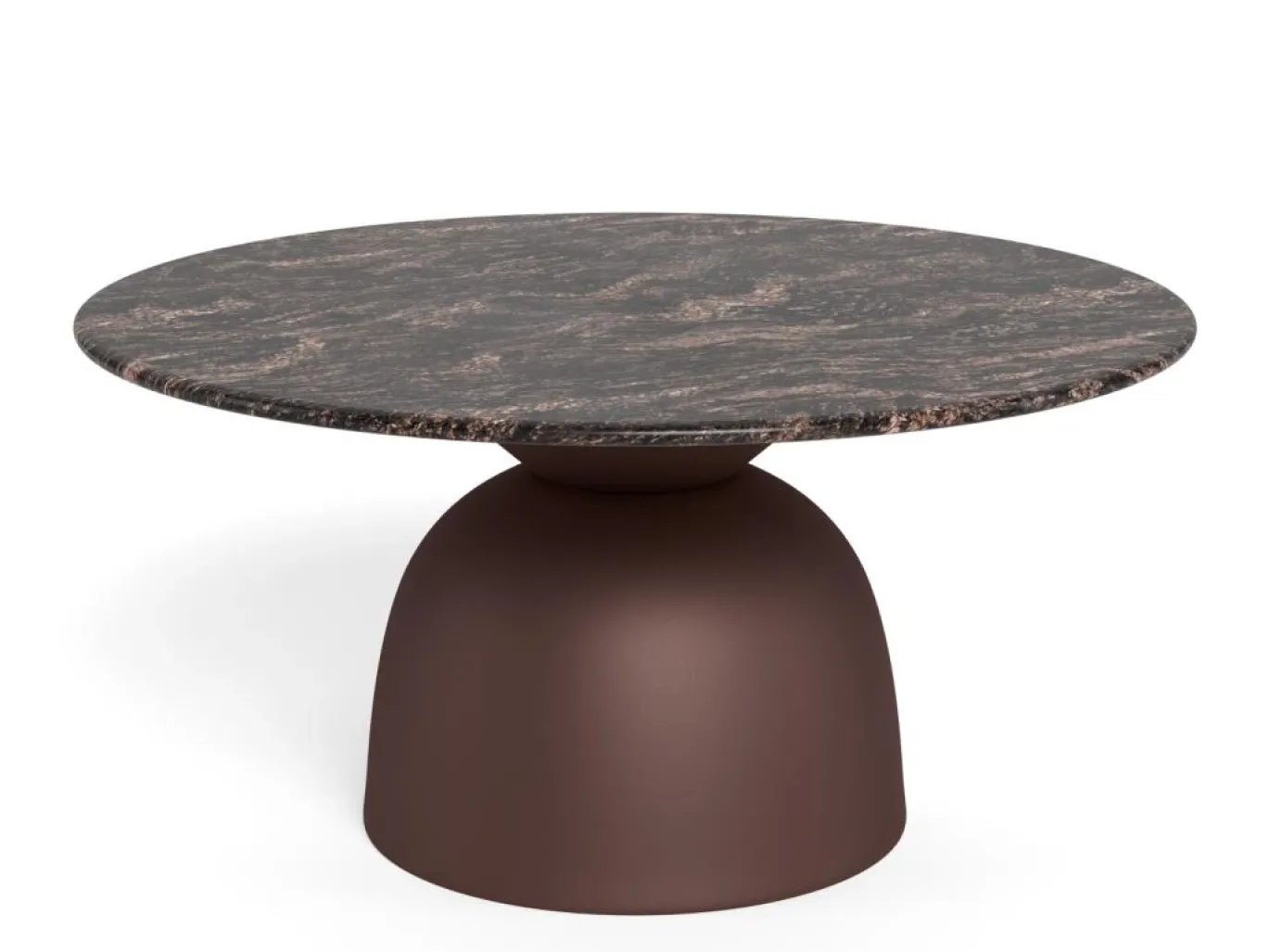Salontafel Livor Marmer Bruin Brons Ø80cm - Giga Living