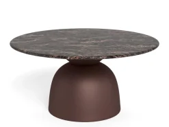 Salontafel Livor Marmer Bruin Brons Ø80cm - Giga Living