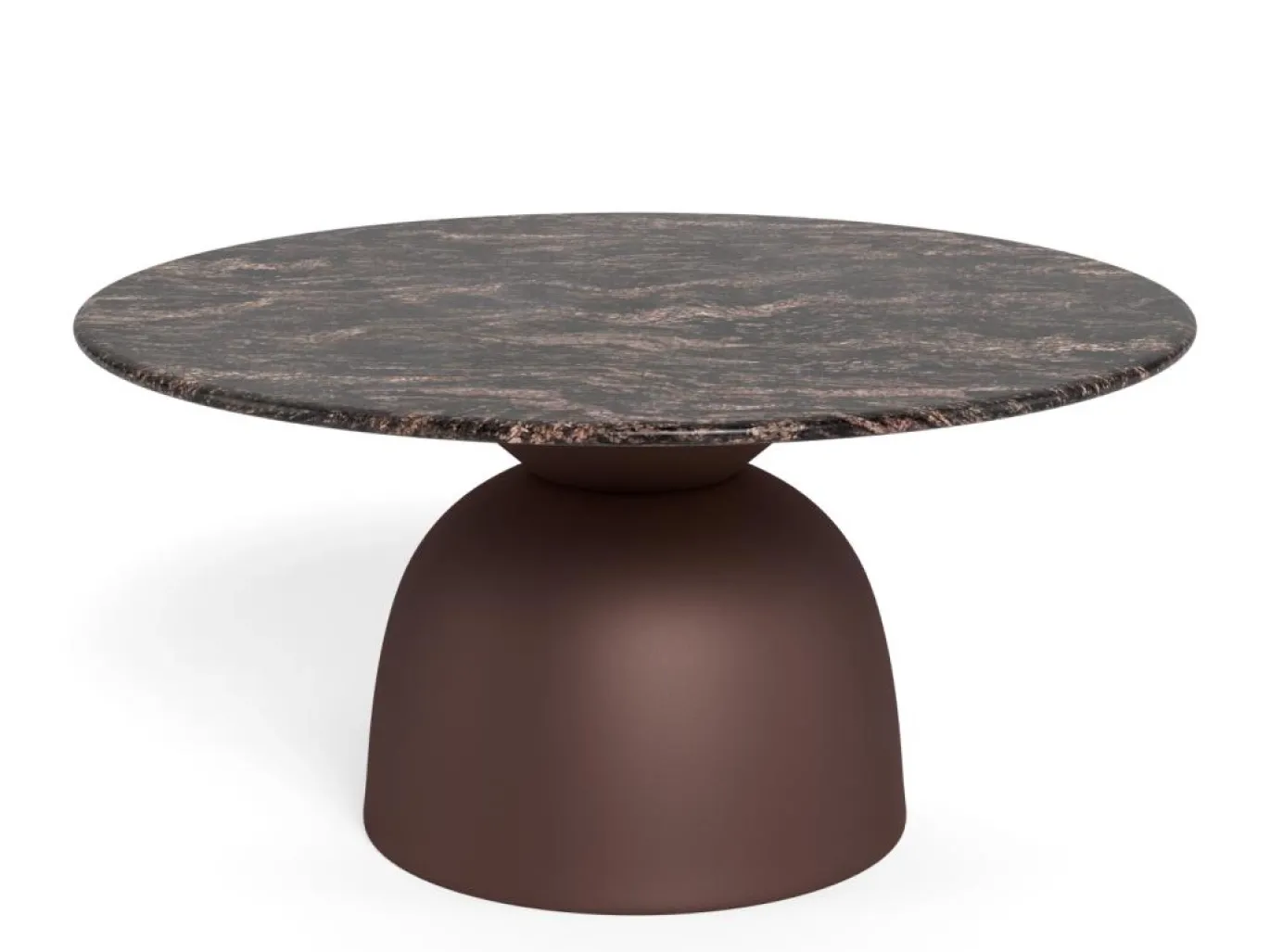 Salontafel Livor Marmer Bruin Brons Ø80cm - Giga Living