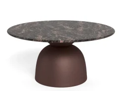 Salontafel Livor Marmer Bruin Brons Ø80cm - Giga Living
