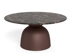 Salontafel Livor Marmer Bruin Brons Ø80cm - Giga Living