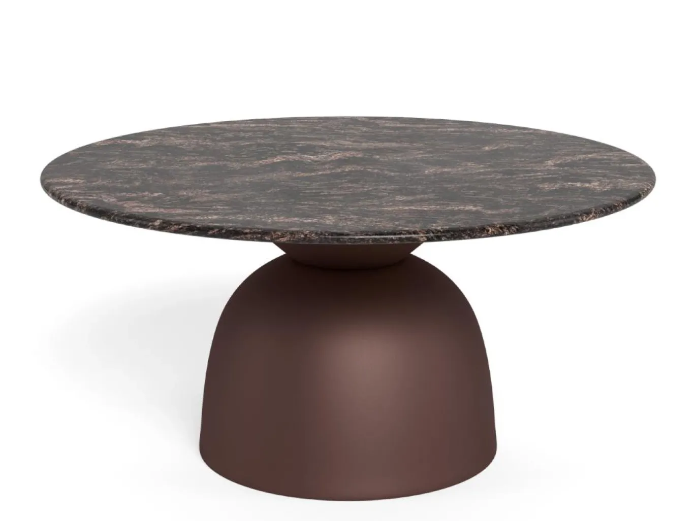 Salontafel Livor Marmer Bruin Brons Ø80cm - Giga Living