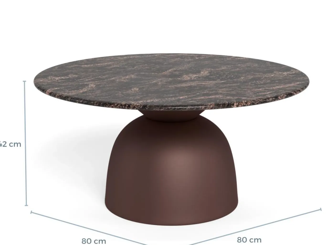 Salontafel Livor Marmer Bruin Brons Ø80cm - Giga Living
