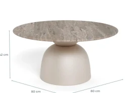 Salontafel Livor Marmer Grijs Ø80cm - Giga Living