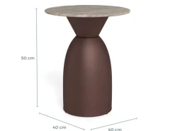 Salontafel Livor Marmer Grijs Brons Ø40cm - Giga Living