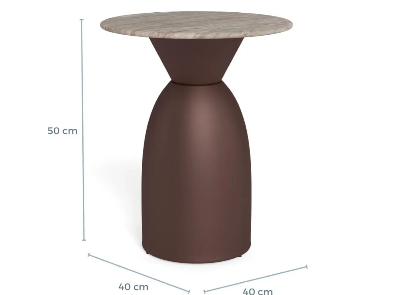 Salontafel Livor Marmer Grijs Brons Ø40cm - Giga Living