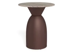 Salontafel Livor Marmer Grijs Brons Ø40cm - Giga Living