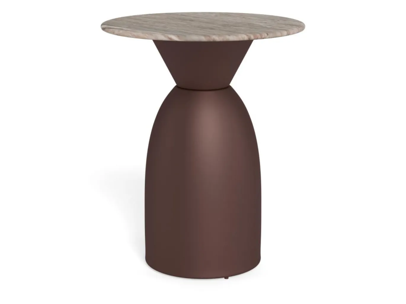Salontafel Livor Marmer Grijs Brons Ø40cm - Giga Living