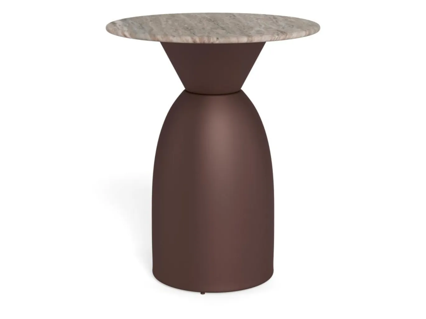 Salontafel Livor Marmer Grijs Brons Ø40cm - Giga Living