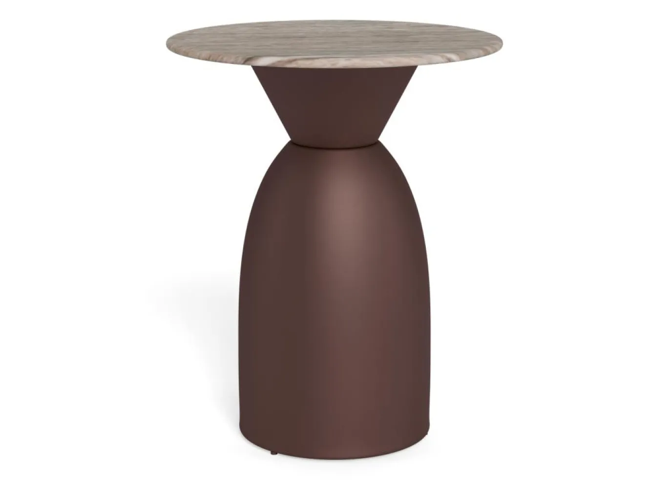 Salontafel Livor Marmer Grijs Brons Ø40cm - Giga Living