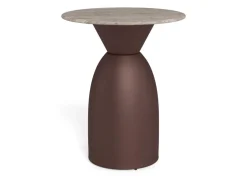 Salontafel Livor Marmer Grijs Brons Ø40cm - Giga Living