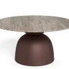 Salontafel Livor Marmer Grijs Brons Ø80cm - Giga Living