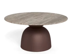 Salontafel Livor Marmer Grijs Brons Ø80cm - Giga Living