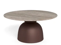 Salontafel Livor Marmer Grijs Brons Ø80cm - Giga Living