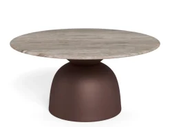 Salontafel Livor Marmer Grijs Brons Ø80cm - Giga Living