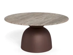 Salontafel Livor Marmer Grijs Brons Ø80cm - Giga Living