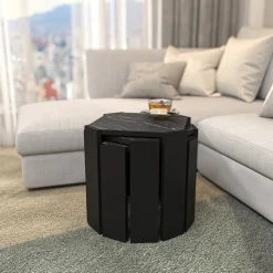 Salontafel Lori Zwart Marmerlook Set van 3
